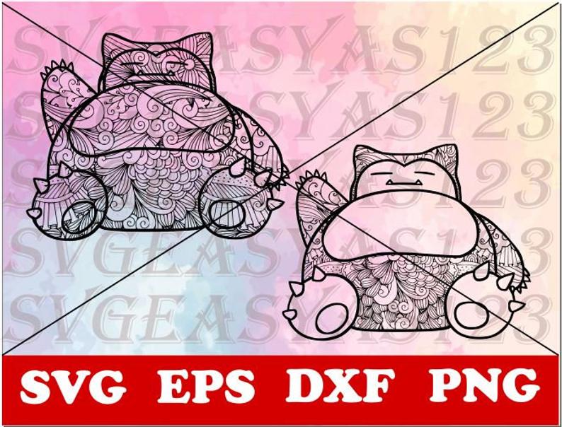 794x604 Snorlax Pokemon Zentangle Mandala Paper Etsy