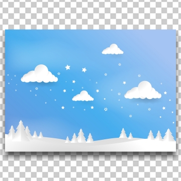 360x360 Cold Cartoon Vector Geometric Background With Snow In The Clouds