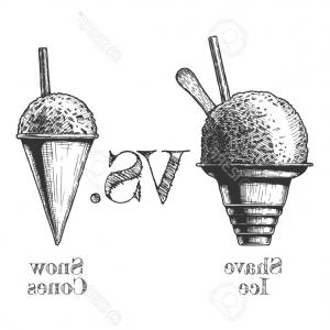 300x300 Photostock Vector Shave Ice Vs Snow Cones Vector Hand Drawn