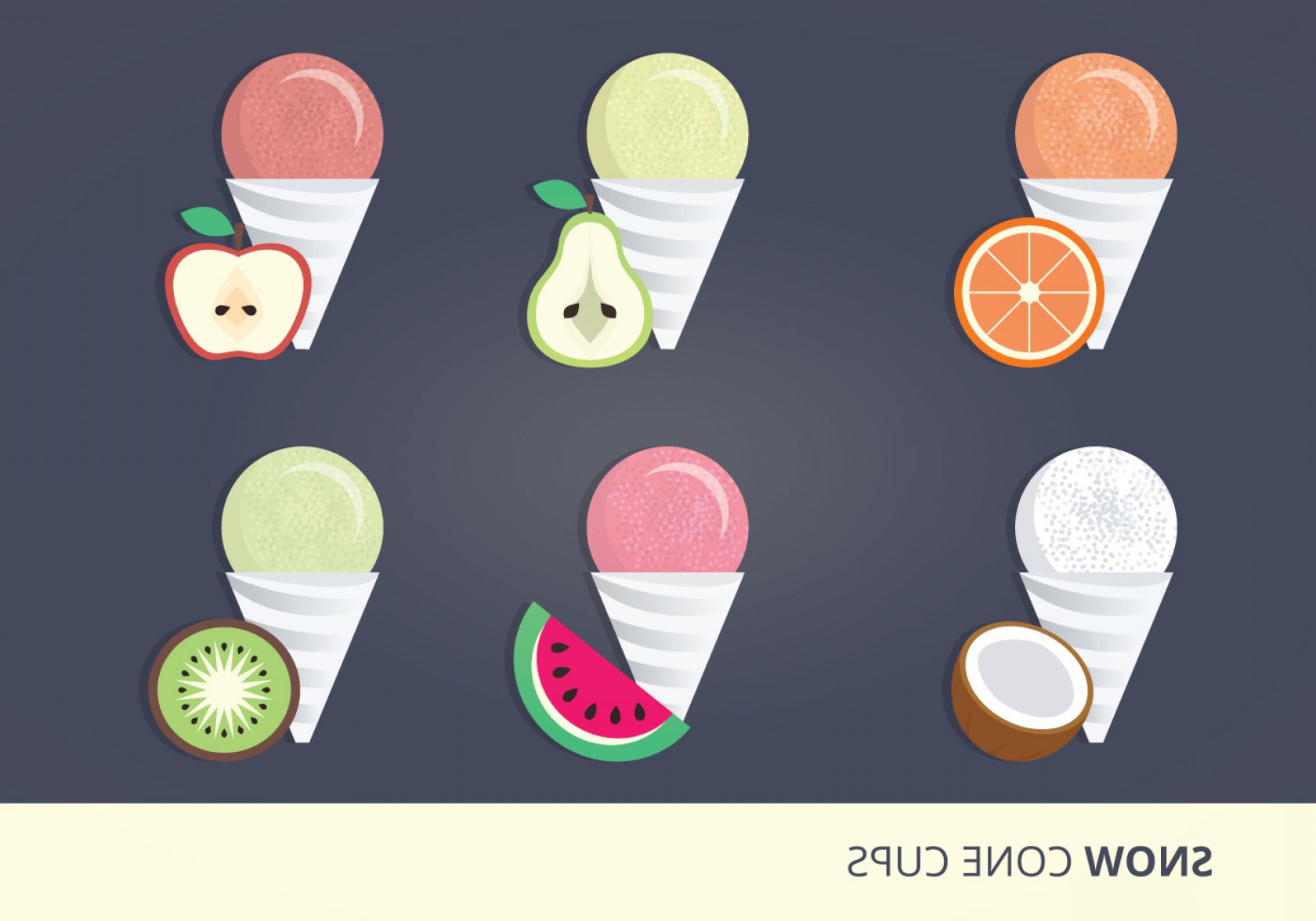 1680x1176 Free Vector Vector Set Of Snow Cones Catchsplace