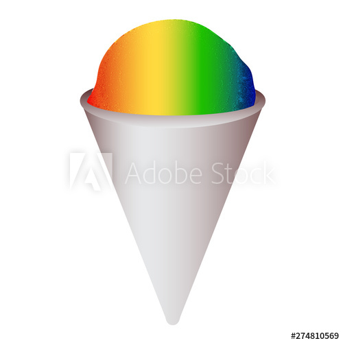 500x500 Rainbow Snowcone Snow Cone Vector Graphic Illustration