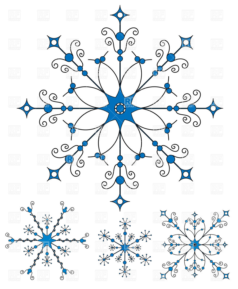 988x1200 Ornate Snowflakes Vector Image Of Design Elements Ivelly