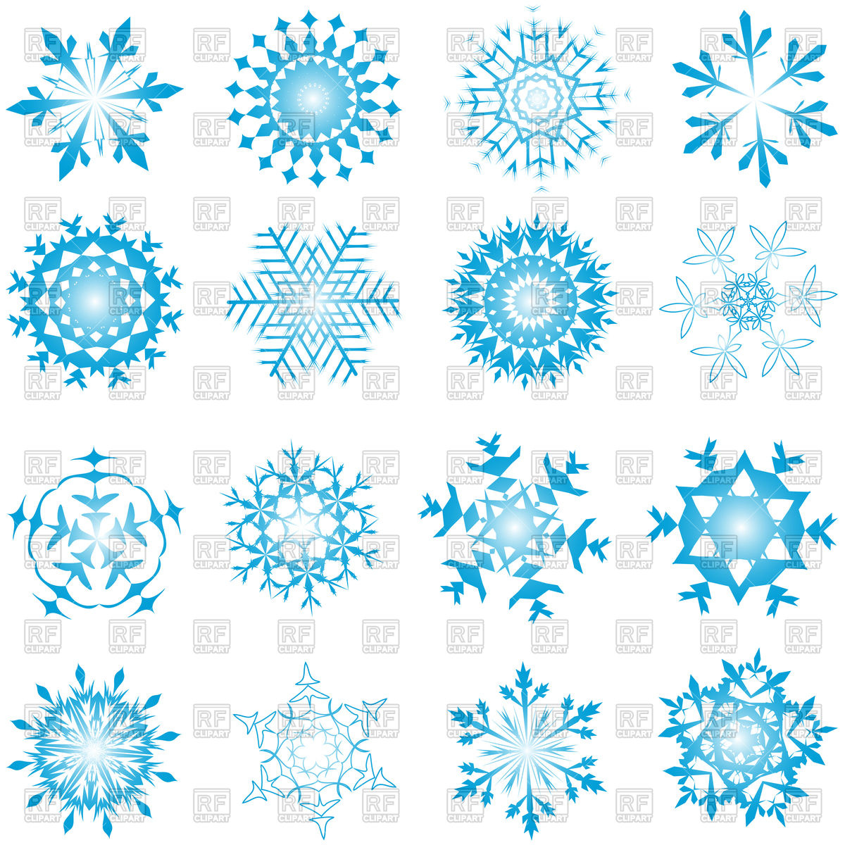 1200x1200 Set Of Winter Frozen Snowflakes Vector Image Of Design Elements
