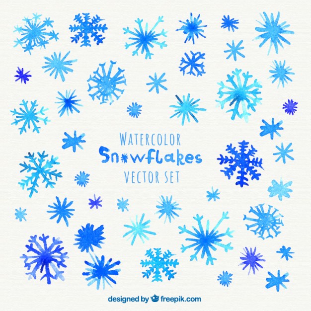 626x626 Watercolor Snowflakes Vector Free Download