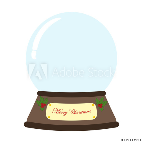 Empty Christmas Winter Snow Globe Vector Illustration 500x500 Empty Christmas Winter Snow Globe Vector Illustration