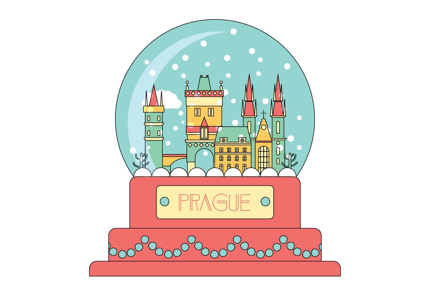 Prague Snow Globe Vector Christmas Card Ideas Globe Vector 1400x980 Prague Snow Globe Vector Christmas Card Ideas Globe Vector