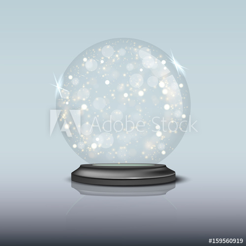 Sparkling Snow Globe Vector Illustration 500x500 Sparkling Snow Globe Vector Illustration