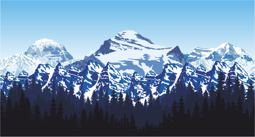 500x268 Mysterious Snow Mountain Landscape Vector Graphics Free Download