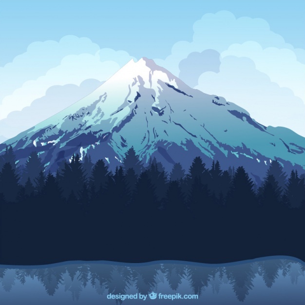 626x626 Nice Winter Landscape Background With Snowy Mountain Vector