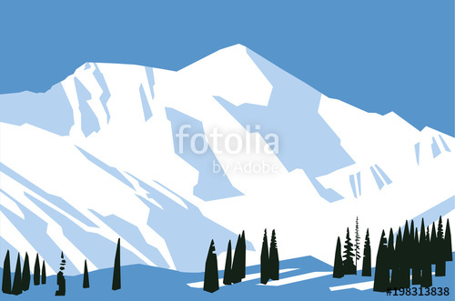 500x331 Painted Snow Mountains Vector Drawing Stock Image And Royalty