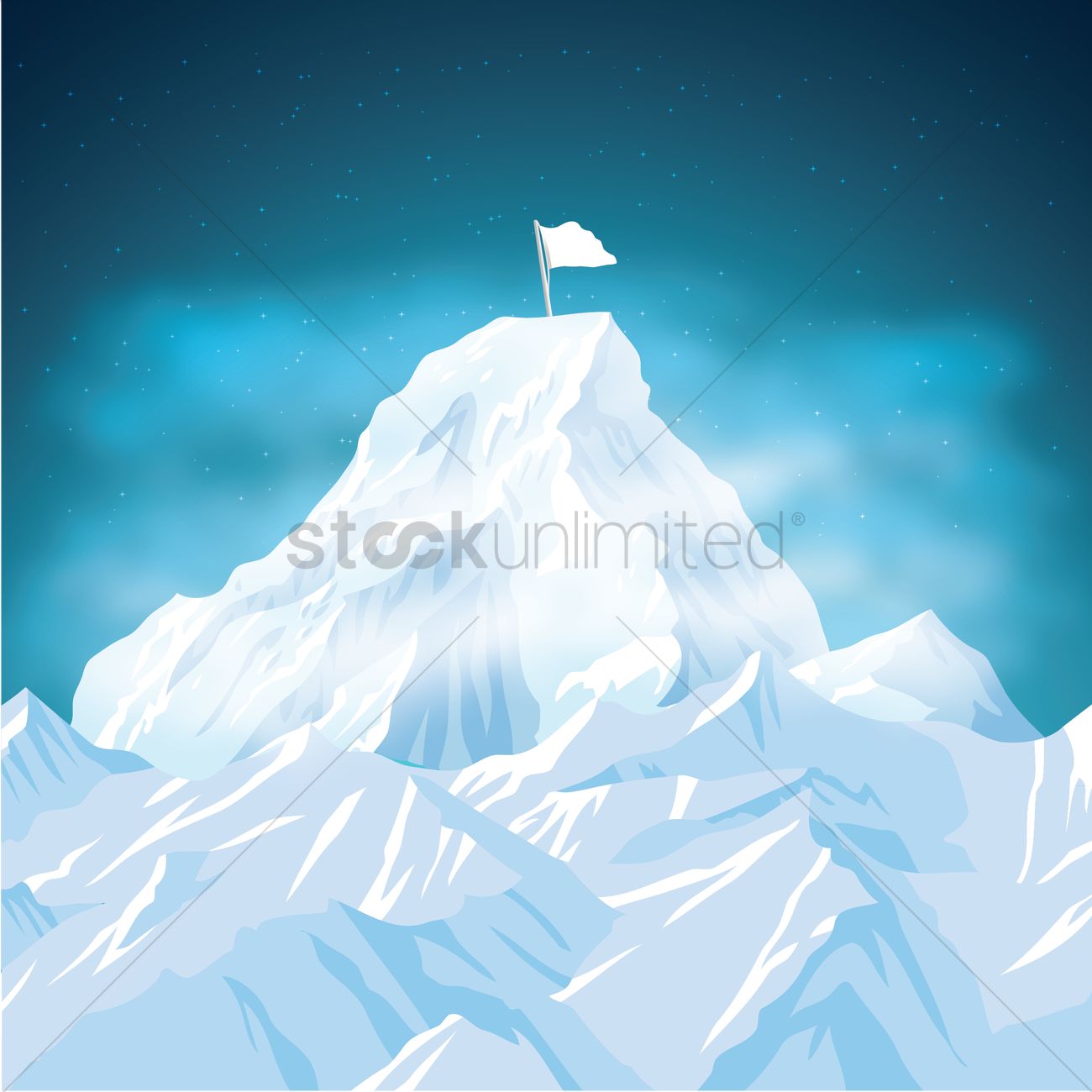 1300x1300 Snow Mountain Vector Image