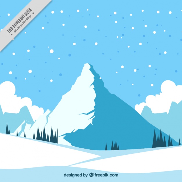 626x626 Landscape Background With Snowy Mountain Vector Free Download
