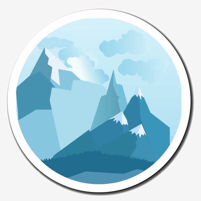 640x640 Minimalistic Snow Mountain Vector Illustration Background