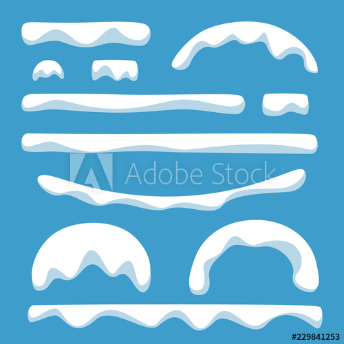 500x500 Vector Cartoon Winter Snow Pile Isolated Template In Straight Line