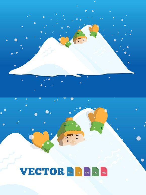 580x772 Boy Character Stuck In Snow Pile