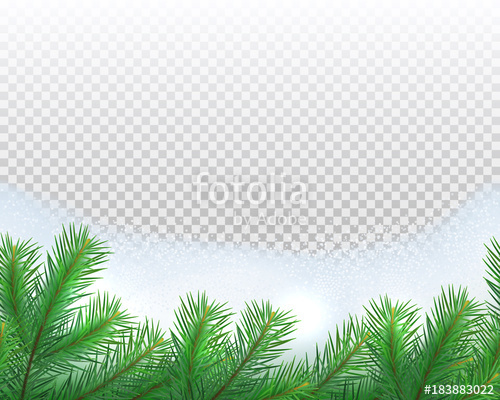 500x400 Seamless Border Of Fir Branches With Snow Pile On Transparent