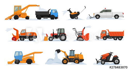 Snow Removal Vector Winter Vehicle Excavator Bulldozer Cleaning 500x272 Snow Removal Vector Winter Vehicle Excavator Bulldozer Cleaning