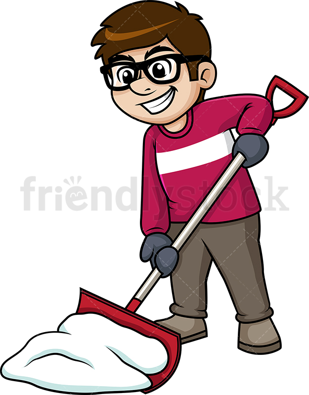 625x798 Man Shoveling Snow Cartoon Clipart Vector