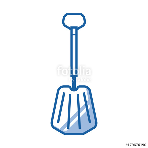 500x500 Snow Shovel Vector Icon In Line Art Style Emergency Or Avalanche