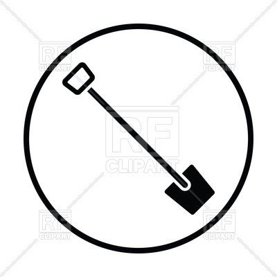400x400 Thin Circle Design Of Shovel Icon Vector Image Of Industrial