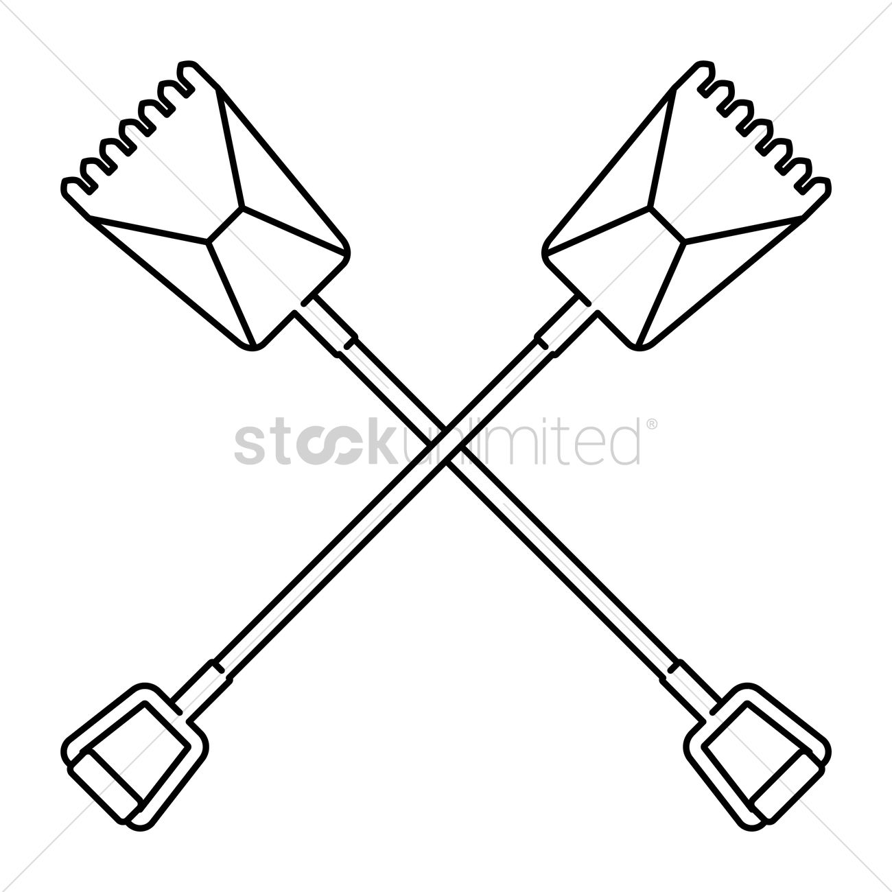 1300x1300 Crossed Snow Shovel Vector Image