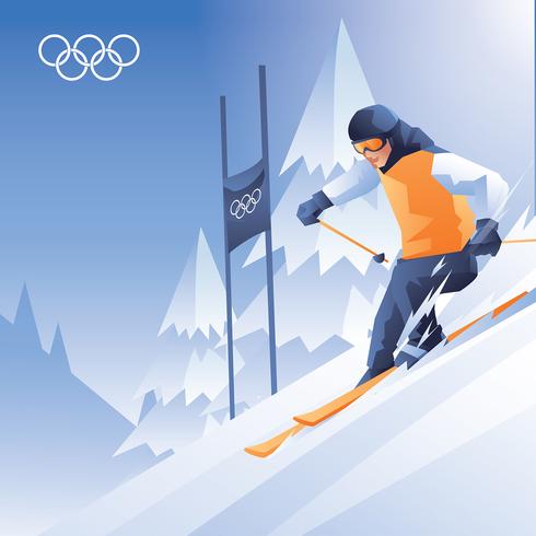 490x490 Snow Skiing Vector