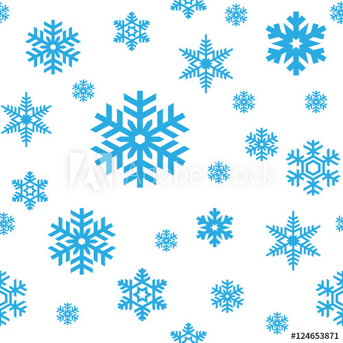 Seamless Pattern Of Sky Blue Snowflakes On White Background 500x500 Seamless Pattern Of Sky Blue Snowflakes On White Background
