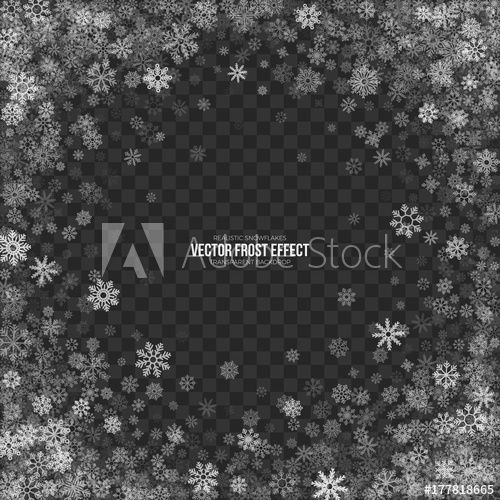 Snow Vector Frost Effect With Realistic Snowflakes Isolated 500x500 Snow Vector Frost Effect With Realistic Snowflakes Isolated