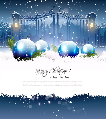 423x476 Shiny Christmas Baubles With Snow Vector Free Download