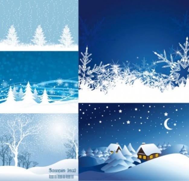626x600 Christmas Snow Landscapes With Snow Tree And House Moon Download