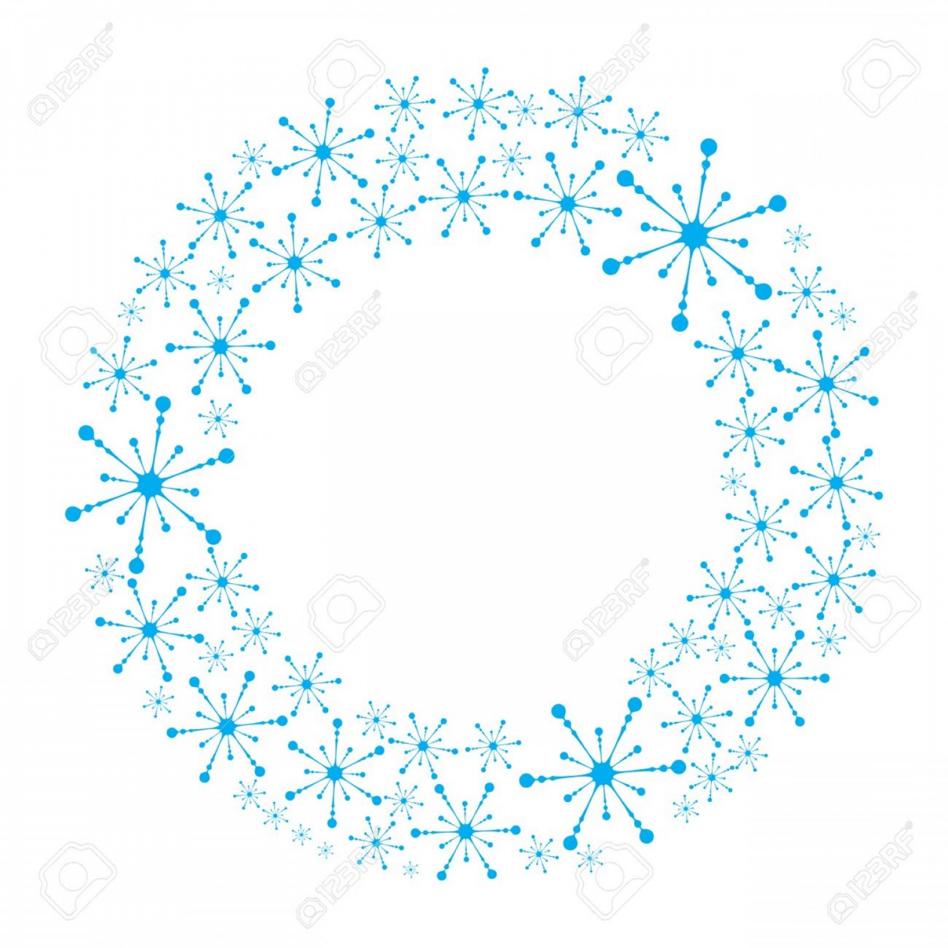 1872x1872 Photostock Vector Snowflake Wreath Isolated Snow Flake Circle