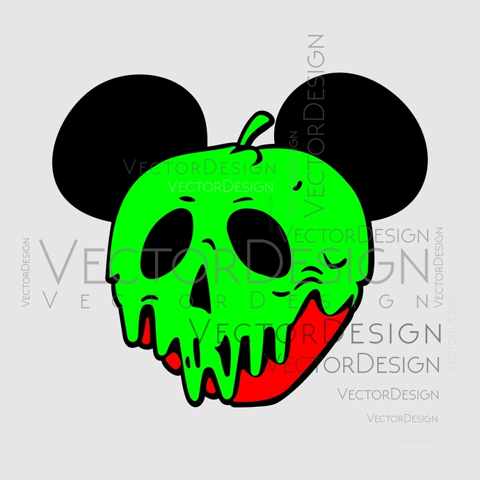 690x690 Poison Apple Mickey Head Snow White Disney