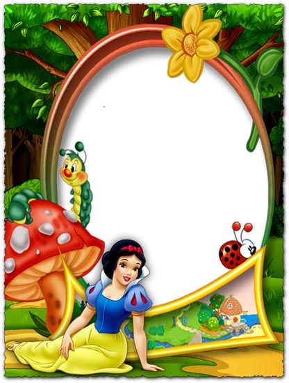 416x550 Snow White In The Forest Png Photo Frame