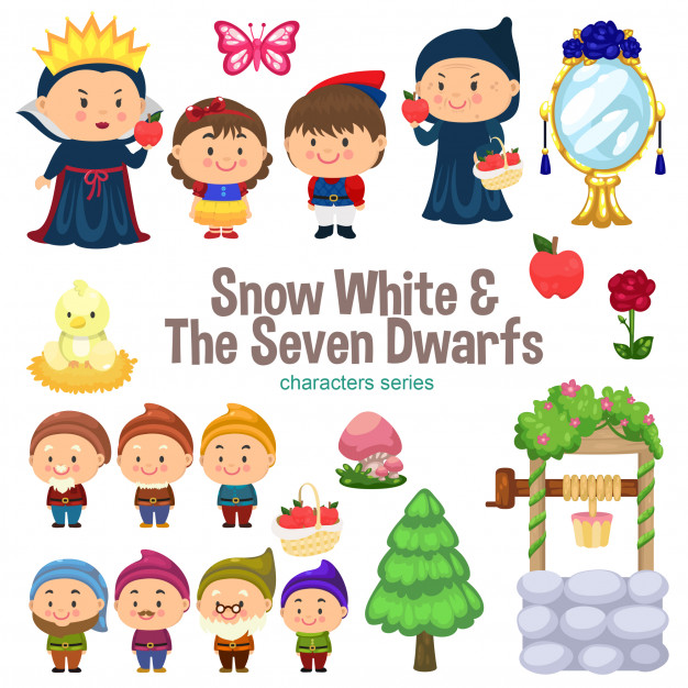 626x626 Snow White And The Seven Dwarfs Character Series Vector Premium