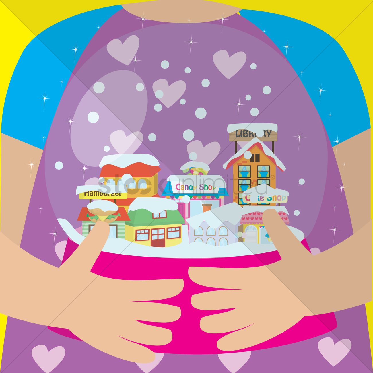 1300x1300 Girl Holding Snowball Vector Image