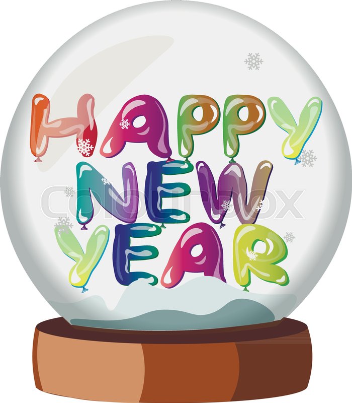 700x800 Happy New Year On Snowball Vector Stock Vector Colourbox