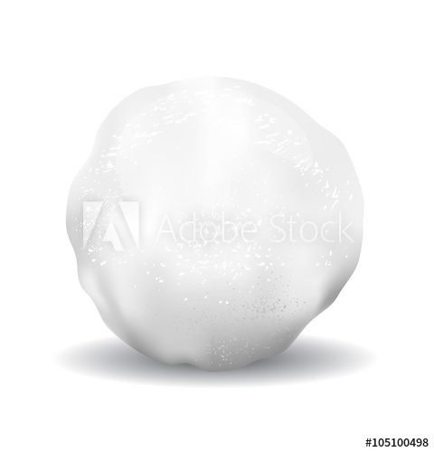 480x500 Snowball Vector Icon Illustration With Textures Isolated Object