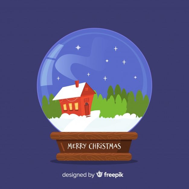 626x626 Christmas Snowball Globe Background Free Vector