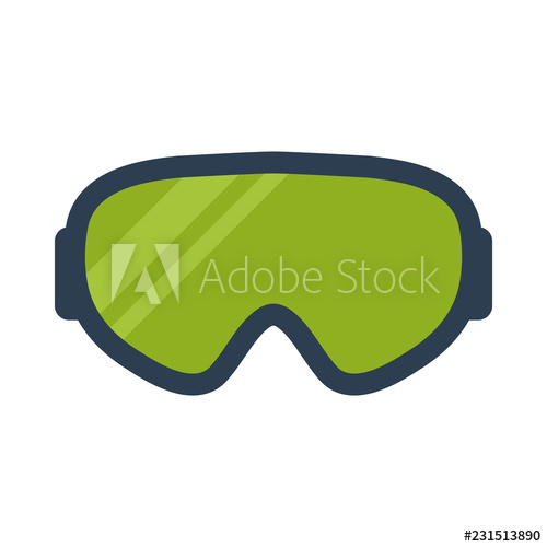 500x500 Ski And Snowboard Goggles Flat Icon On Isolated White Transparent