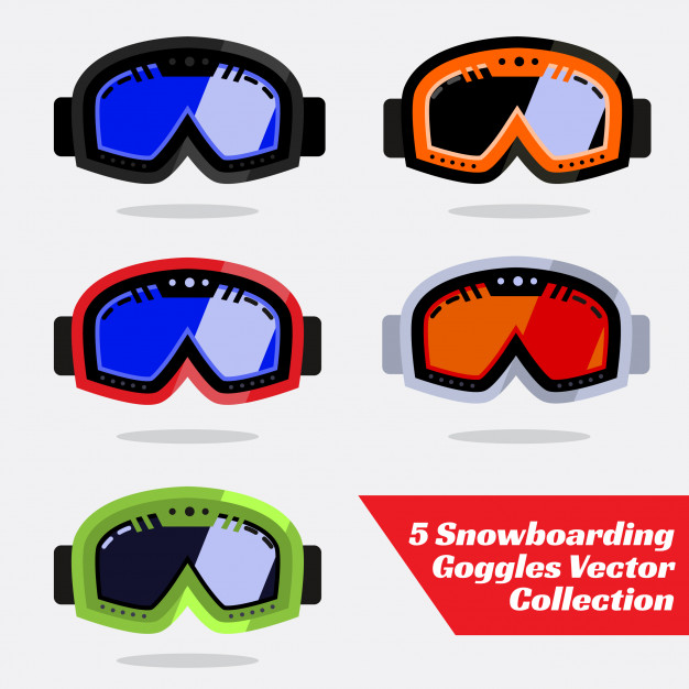 626x626 Snowboarding Goggles Set Vector Premium Download