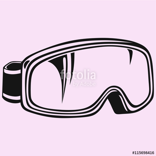 500x500 Ski Snowboard Goggles Vector Silhouette Isolated Stock Image