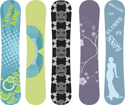 500x420 Modern Snowboard Vector Template Design Free Vector
