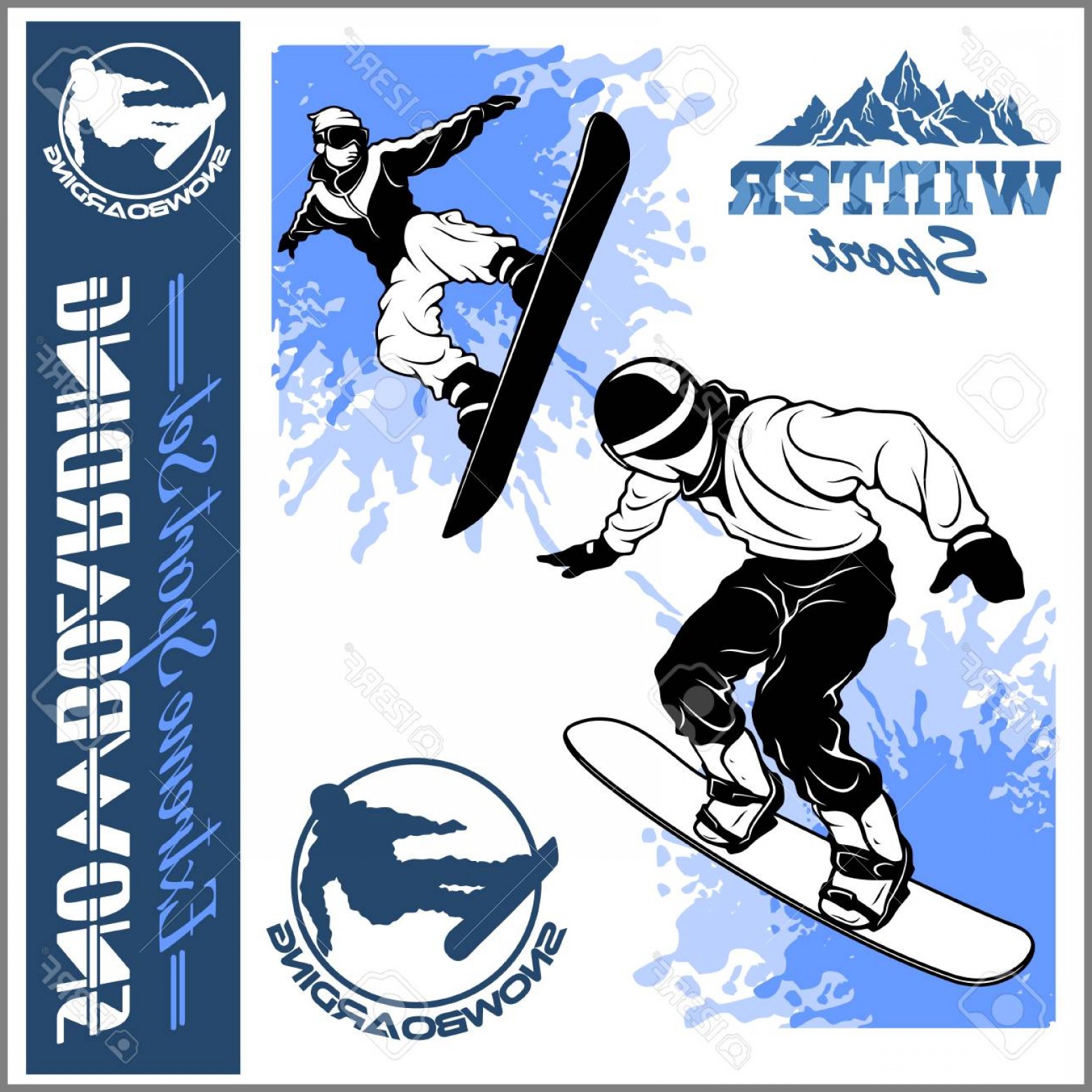 1560x1560 Snowboard Vector Grunge Handandbeak