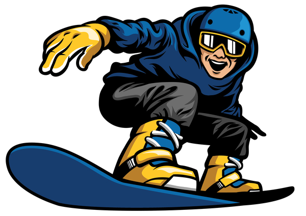 600x424 Happy Man Playing Snowboard Vector Illustration Free Download