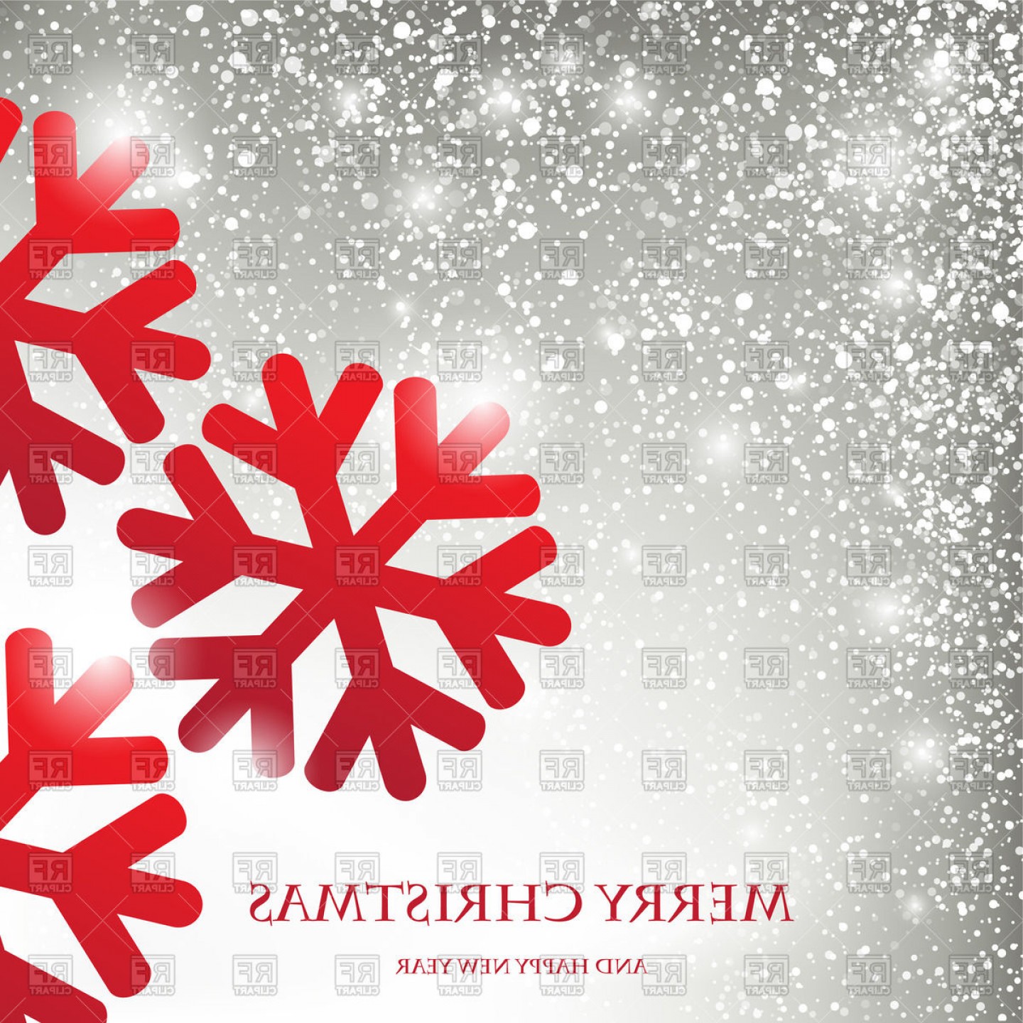 1440x1440 Winter Holiday Greeting Card With Snowflakes And Snowfall Vector