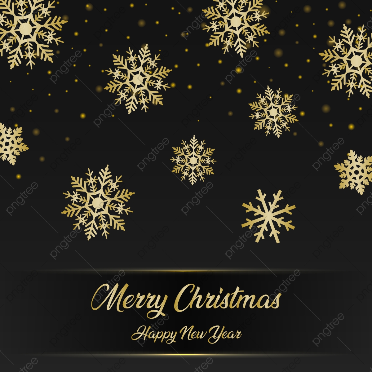 1200x1200 Elegant Golden Merry Christmas With Snowfall Vector, Christmas