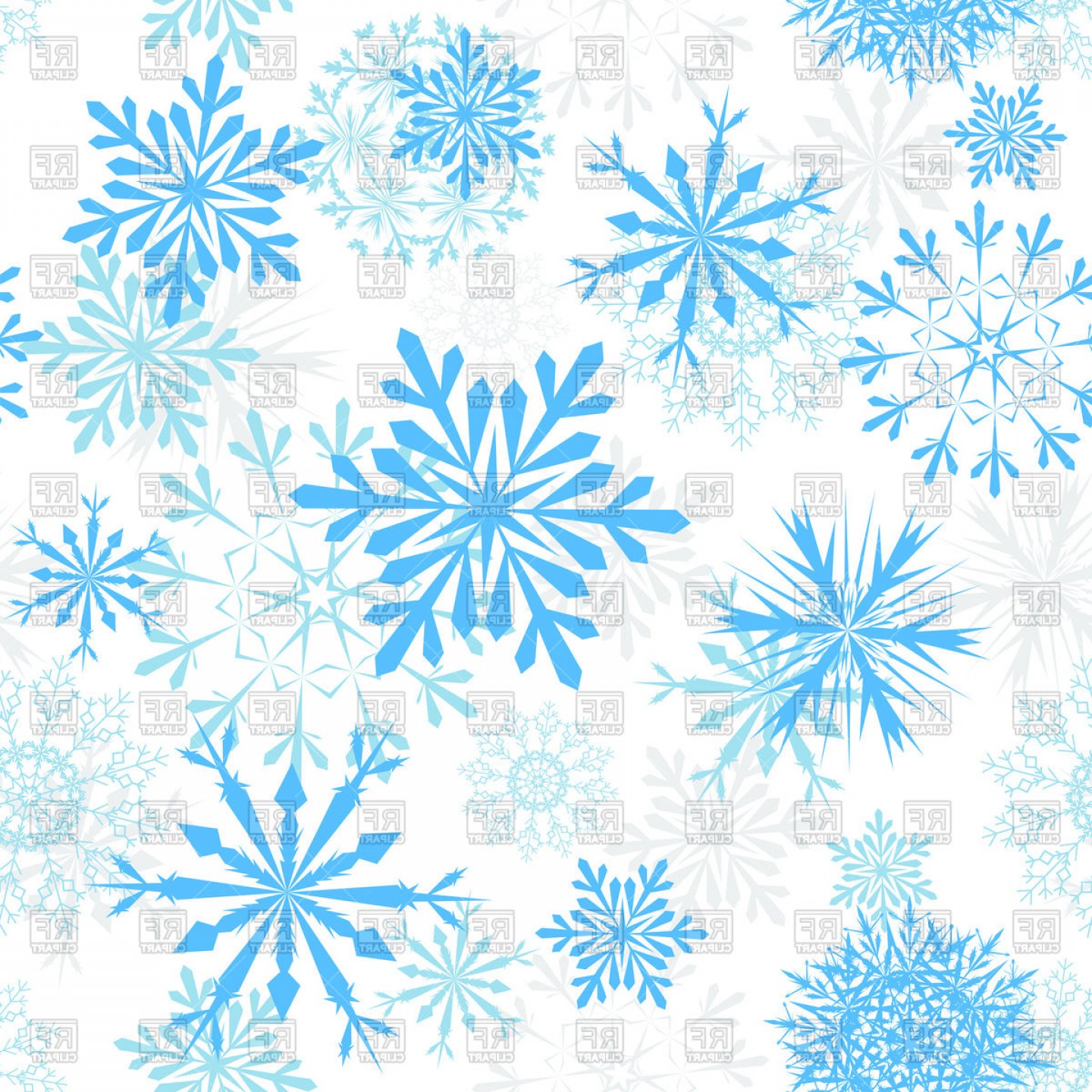 1440x1440 Blue Snowflakes Background Vector Clipart Soidergi