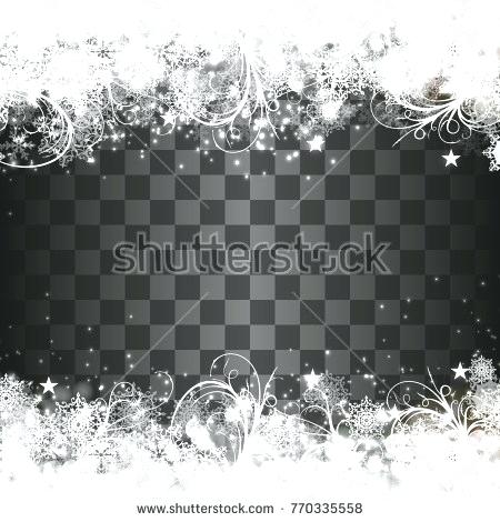 450x470 Greeting Card Template With Falling Snow And Snowflake Border