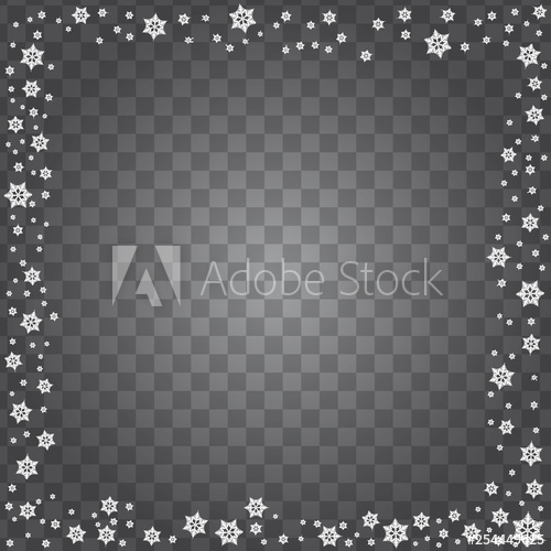 500x500 Snowflake Border Vector Isolated On Transparent Background