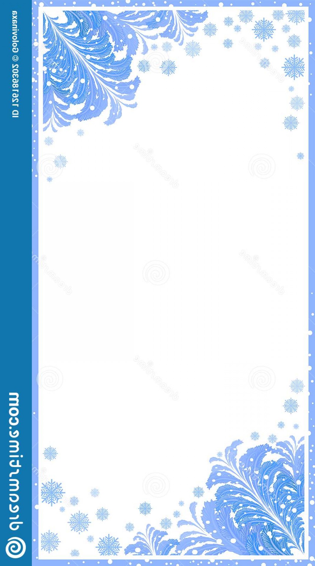 1068x1920 Winter Frame Snow Christmas Background Snowflake Border Vector